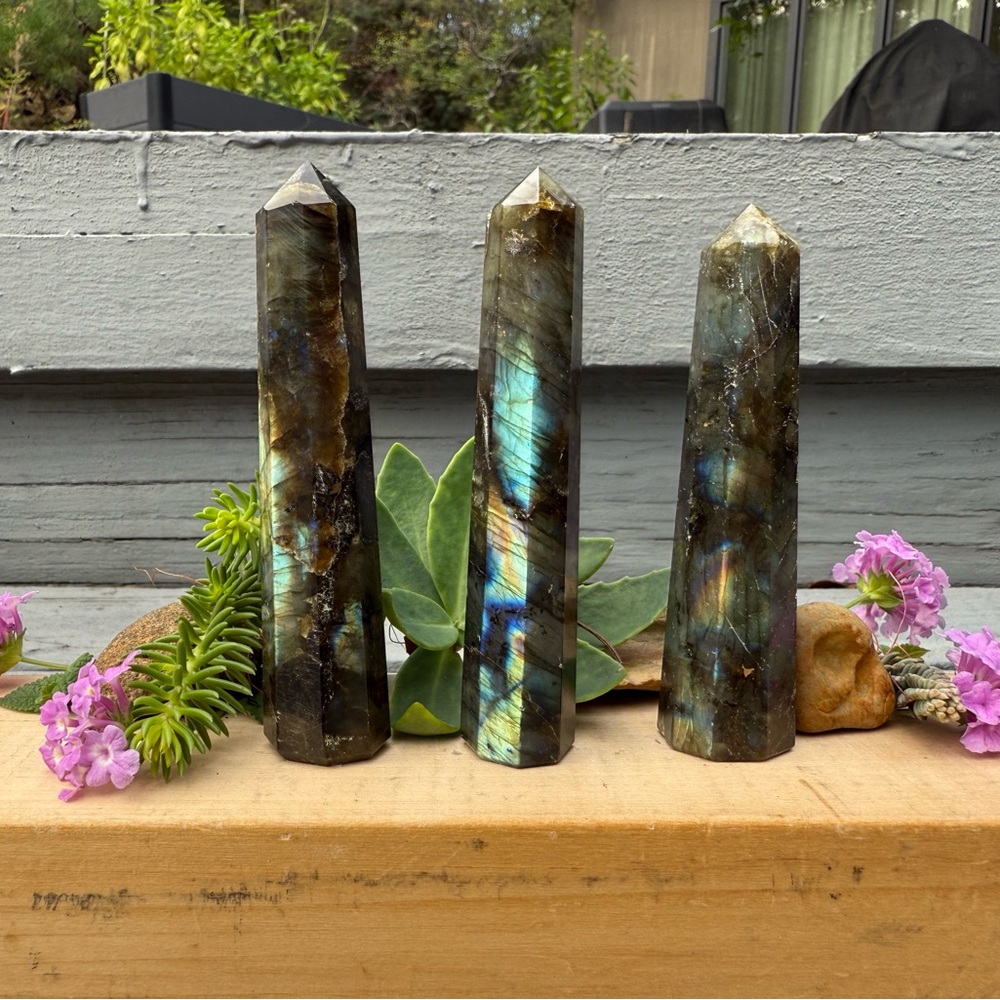 Labradorite Crystal Obelisk Set